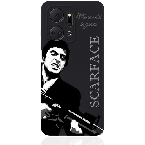 черный силиконовый чехол musthavecase для xiaomi 12 lite scarface tony montana лицо со шрамом для сяоми 12 лайт Черный силиконовый чехол MustHaveCase для Honor X7a Scarface Tony Montana/ Лицо со шрамом