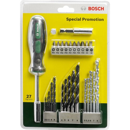 Набор оснастки BOSCH Special Promotion 2.607.017.201, 27 предм., разноцветный