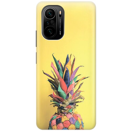 фото Ультратонкий силиконовый чехол-накладка для xiaomi poco f3 с принтом "ананас на желтом" gosso