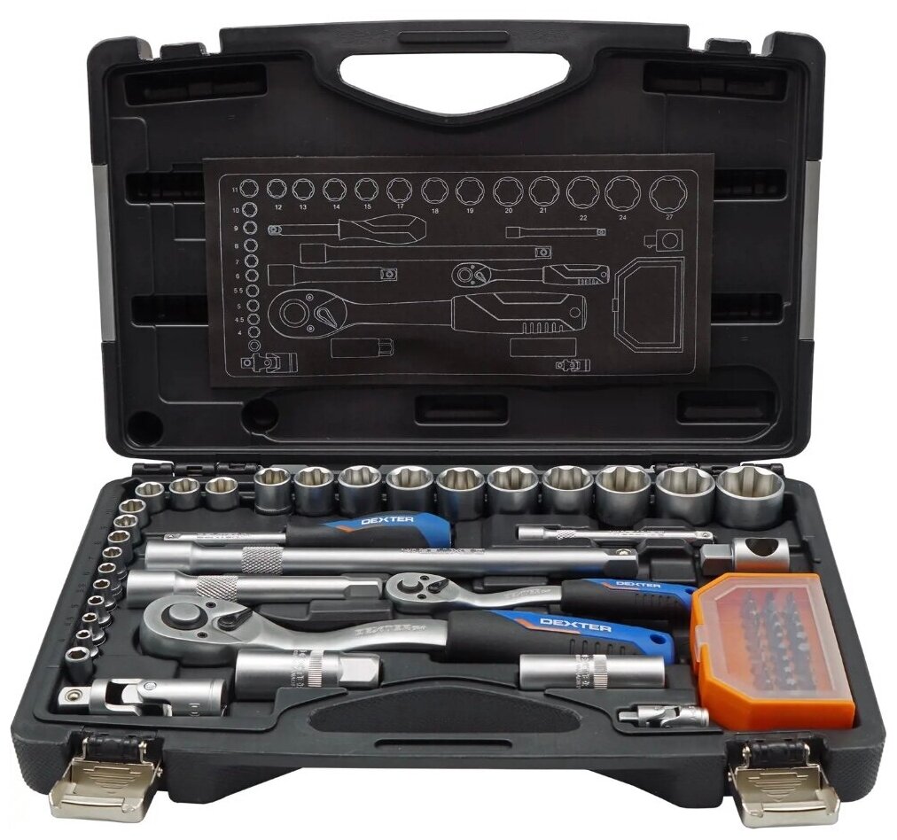 фото Набор головок Dexter, 64 предмета