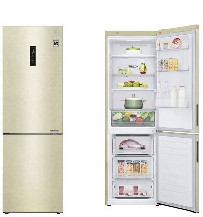 Холодильник LG GA-B 459 CESL /БЕЖ., 1,86*0,60, 3ящ., Total No Frost, б/ручек, диспл./ - фотография № 8