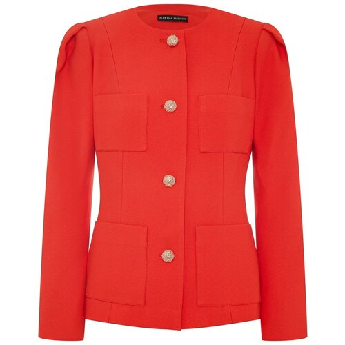 Пиджак MARINA BUDNIK, средней длины, размер 44, оранжевый