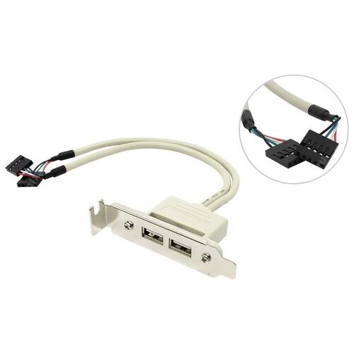 планка bracket в корпус usb 2 0 2 порта низкопрофильная low profile espada модель ebrt 2usb2low Планка портов Espada EBRT-2USB2LOW