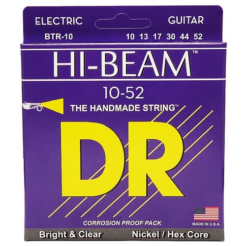 фото Dr btr-10 hi-beam струны для электрогитары 10 52