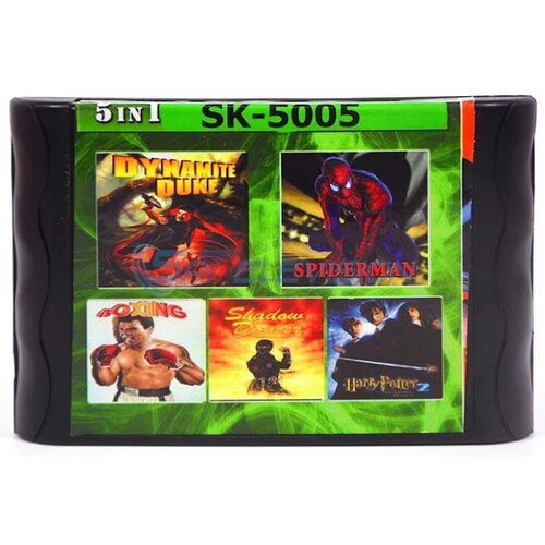 Сборник игр 5 в 1 SK 5005 Harry Potter/Spider-Man/Boxing/Dynamite Duke/Shadow Dancer (16 bit) английский язык 3 в 1 сборник игр для sega a 301