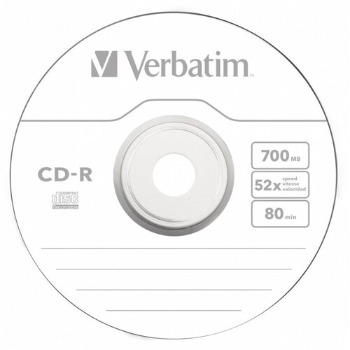 Диск CD-R Verbatim 700Mb 52x Slim case 1шт 43347
