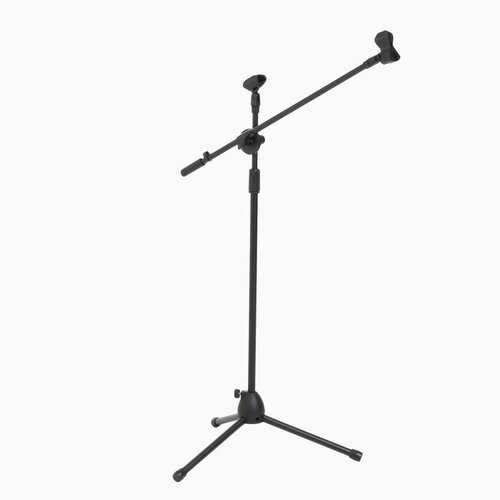 Микрофонная стойка напольная, под два микрофона, h-150 см микрофонная стойка напольная h 150 см