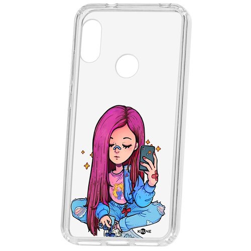 фото Чехол на xiaomi redmi 6 pro kruche print pink hair кruче