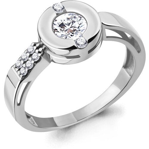 Кольцо Diamant online, серебро, 925 проба, кристаллы Swarovski, фианит, размер 18.5 серебряное кольцо diamant online 159566 с swarovski серебро 925° 18 5