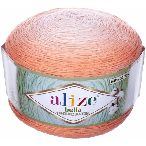 Пряжа Alize Bella ombre Batik оранжевый (7403), 100%хлопок, 900м, 250г, 3шт