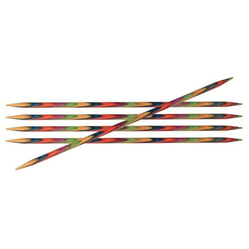 Спицы Knit Pro Symfonie 20112, диаметр 5.5 мм, длина 20 см, общая длина 20 см, красный/синий/желтый