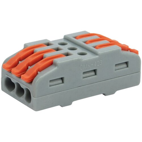 Клемма соединительная многоразовая проходная 3 полюса тройная 0,08-4 мм ( 8шт./уп.)