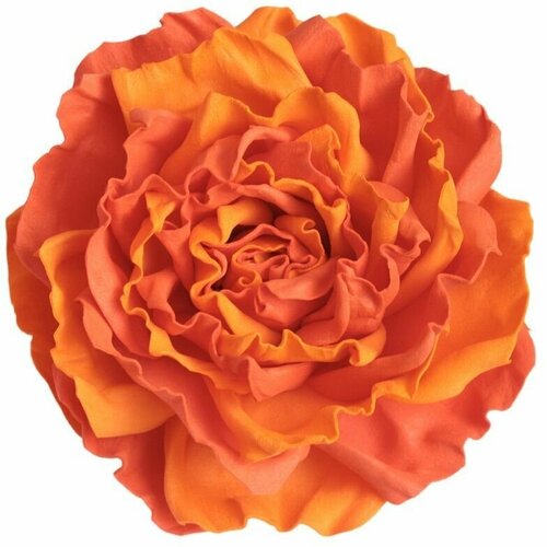 заколка брошь для волос одежды сумки большой цветок роза оранжевая 0007 Заколка-брошь для волос/одежды/сумки большой цветок роза двухцветная оранжевая 0739м