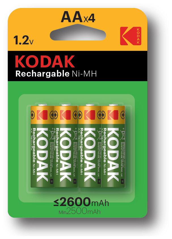 Аккумуляторы NiMH (никель-металлгидридные) Kodak HR6-4BL 2600mAh [KAAHR-4] арт. Б0007871 (4 шт.)