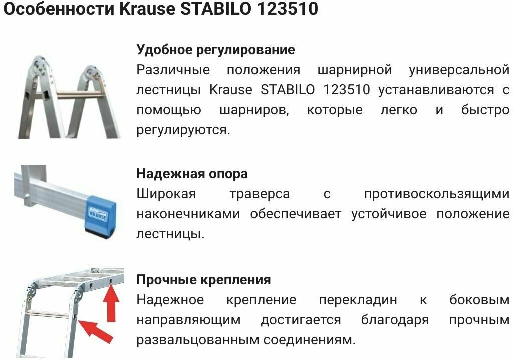 Универсальная шарнирная лестница Krause - фото №12