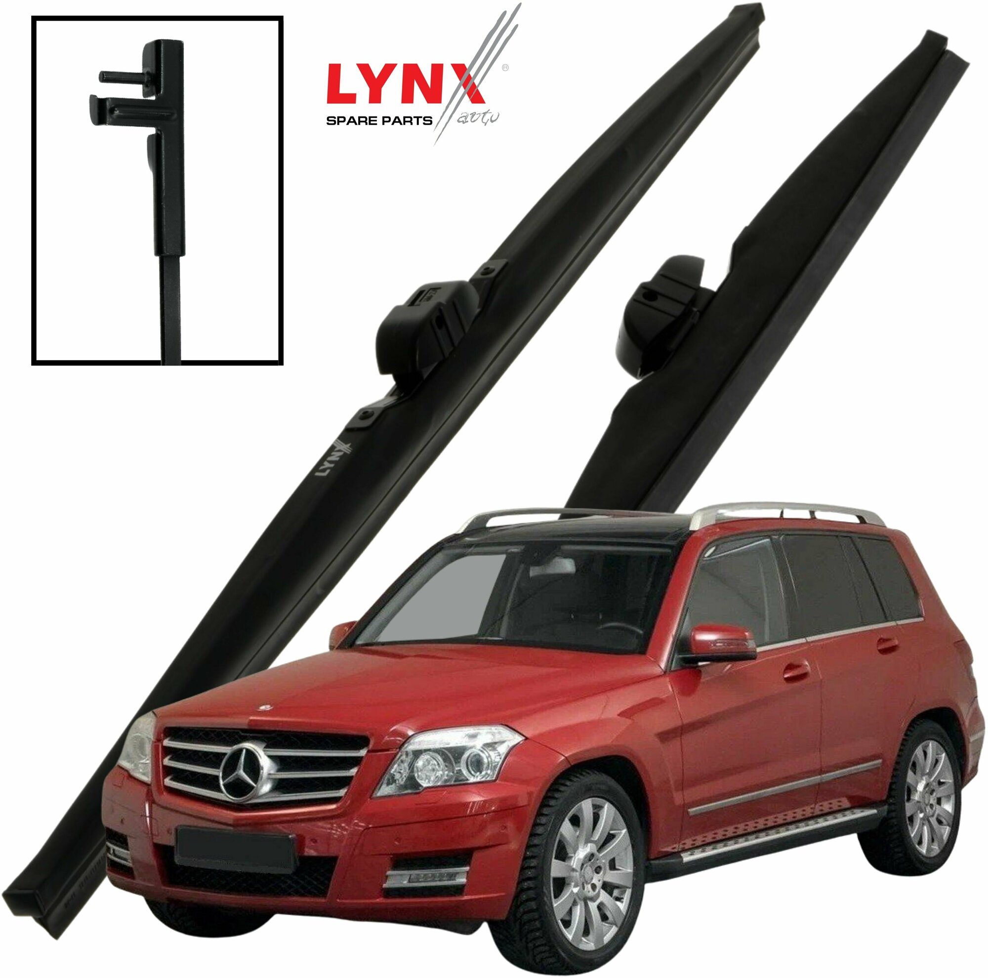 Дворники Mercedes-Benz GLK-Class X204 / Мерседес ГЛК класс 2008 2009 2010 2011 2012 Щетки стеклоочистителя зимние LYNXauto 600мм-480мм к-т 2шт.