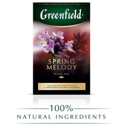 Чай GREENFIELD Spring Melody 100 г, листовой черный с добавками