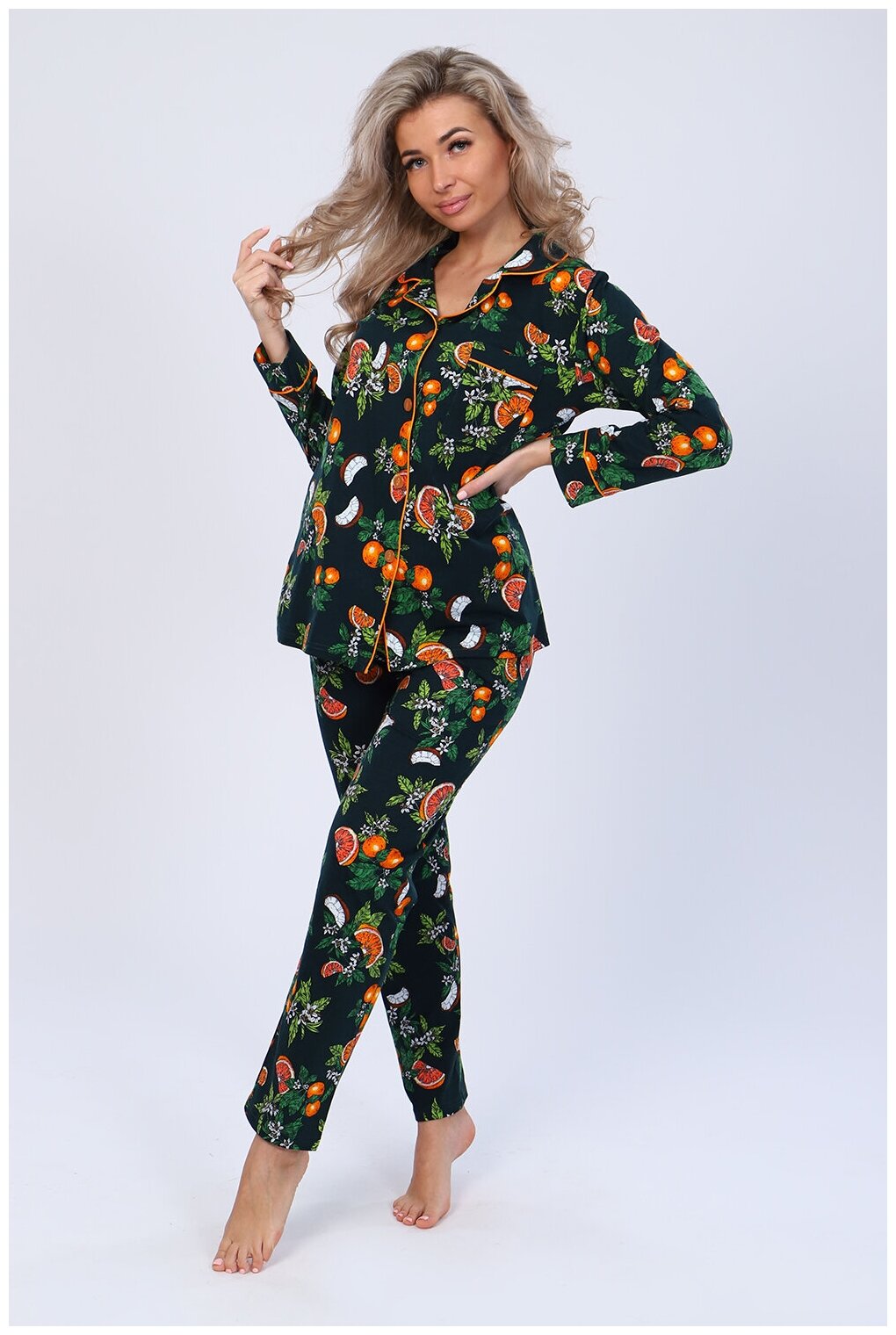 Женская домашняя пижама/ костюм ( рубашка+ брюки), размер 52 - фотография № 1