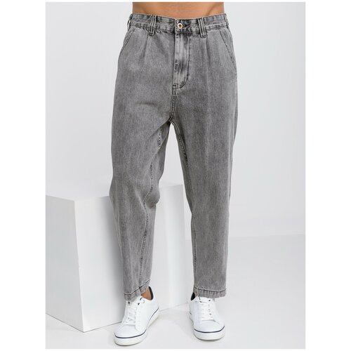 фото Джинсы мужские прямые зауженные к низу, широкие джинсы бананы americano denim wear