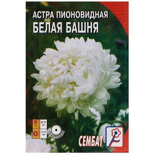 Семена цветов Астра пионовидная, белая, 0, 2 г 20 упаковок семена цветов астра японская 0 1 г 12 упаковок