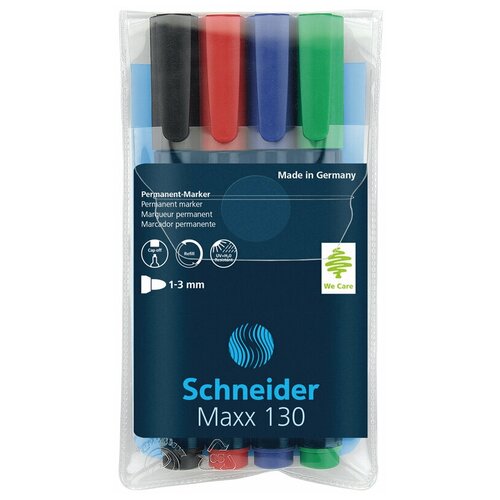 Schneider Набор маркеров перманентных Maxx 130, 4 цвета