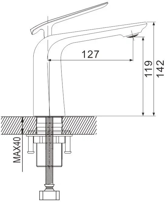 Смеситель для раковины Rose R13F R1301F белый/хром