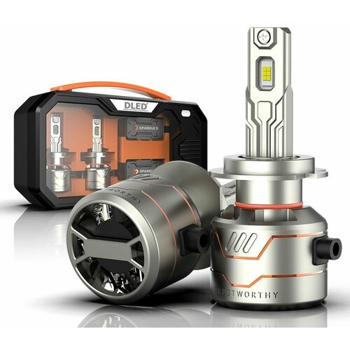 Светодиодные автомобильные лампы H7 PX26D Серия Sparkle 5 Бренд DLED CSP 3570 12V-24V 6500K 100W 7000Lm CanBus 2шт 16000₽