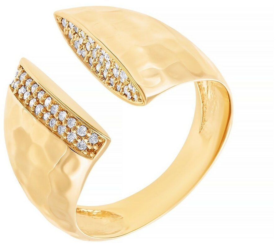 Кольцо JV, желтое золото, 585 проба, бриллиант
