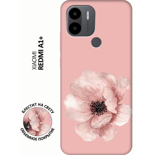 Силиконовый чехол на Xiaomi Redmi A1+, Сяоми Редми А1 Плюс Silky Touch Premium с принтом Pink Flower розовый силиконовый чехол на xiaomi redmi a1 сяоми редми а1 плюс silky touch premium с принтом pink flower розовый