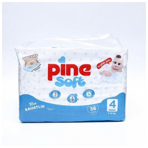 Подгузники детские Pine Soft 4 Maxi (7 - 14 kg), 36 шт