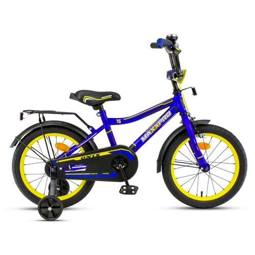 фото Детский велосипед maxxpro onix 16" сине-жёлтый с боковыми колесами