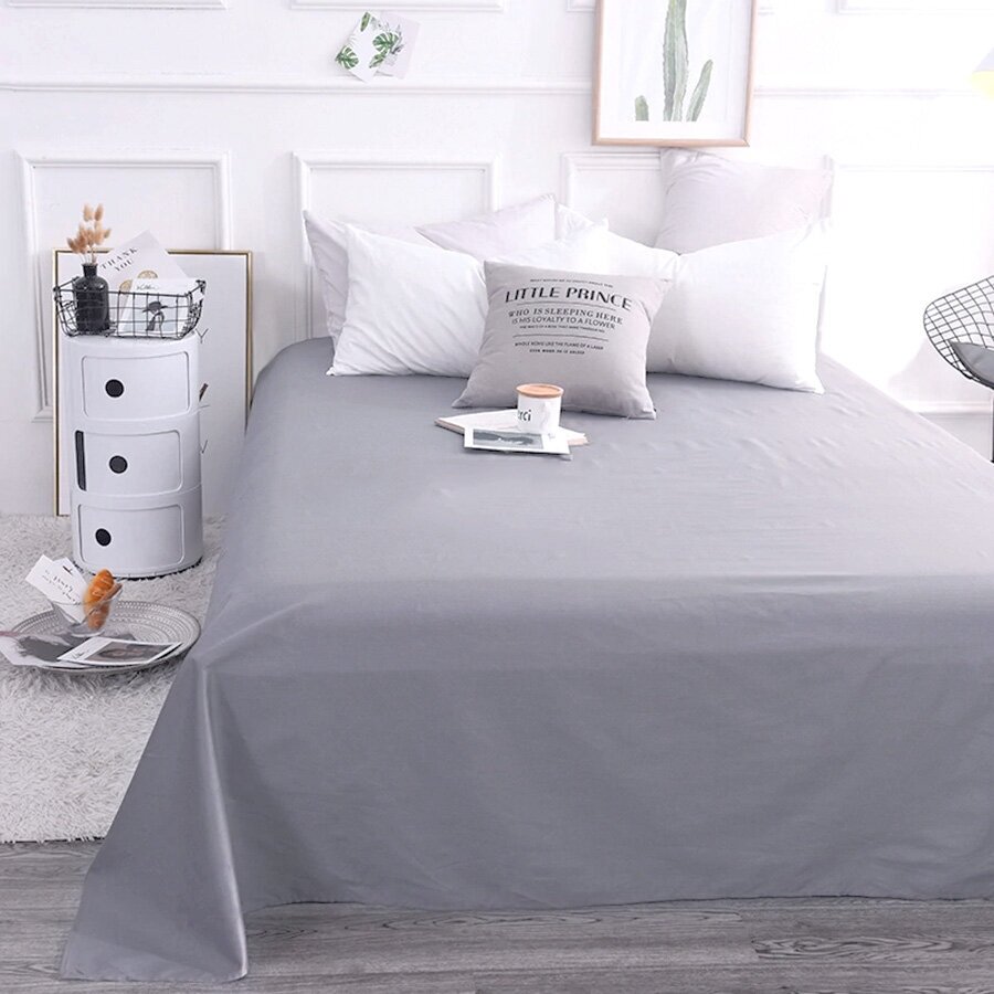 фото Сатиновая простыня PSO-006 серый Elintale (серый), Простыня 160x230