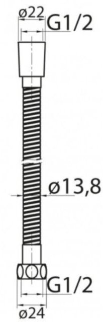 Шланг для душа с латунными фитингами G.lauf URG-1207-150, длина 150 см, 1/2*1/2