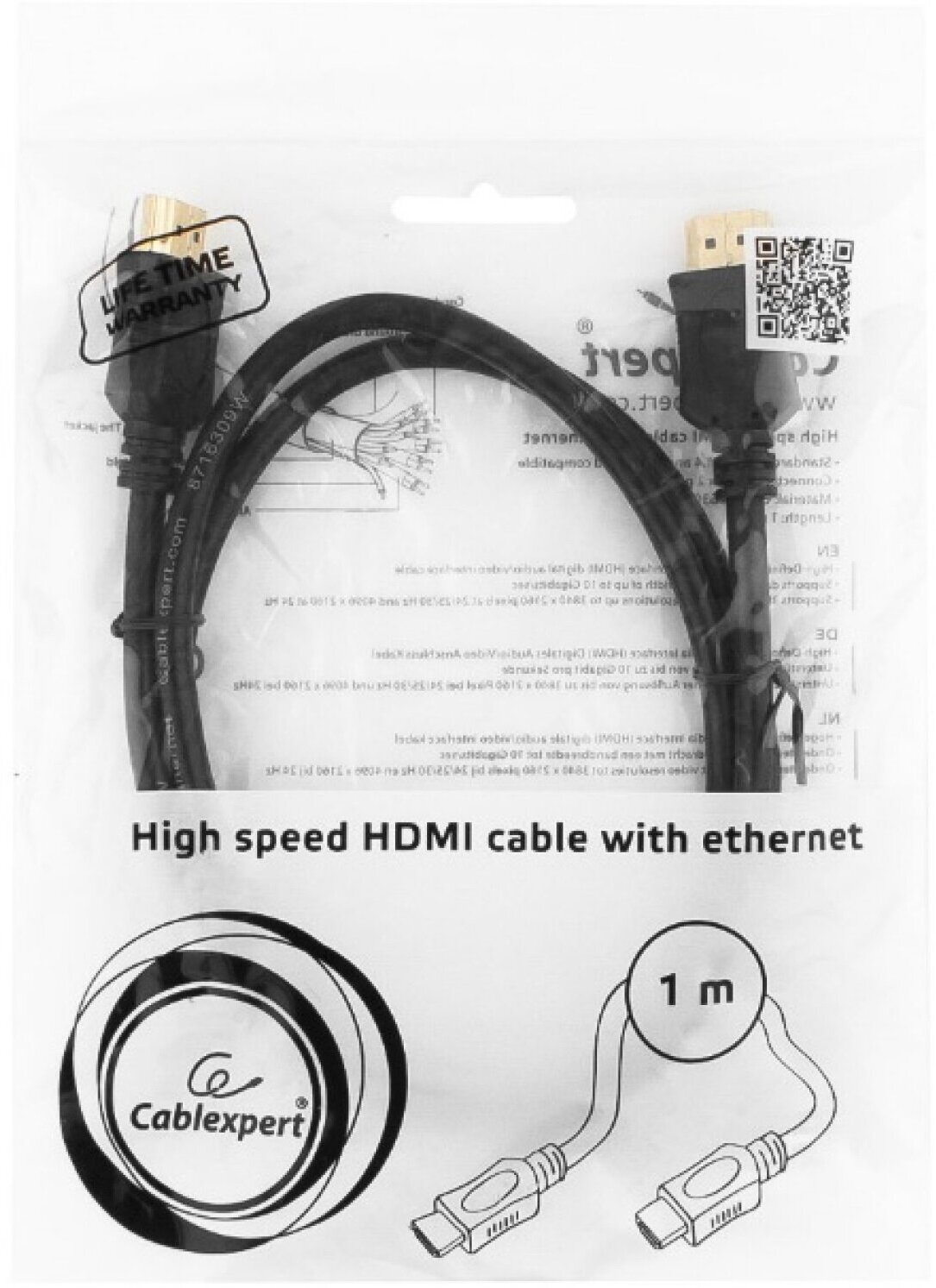 Кабель HDMI 1.0м Gembird v1.4 серия Light черный позолоченные разъемы CC-HDMI4L-1M - фото №17