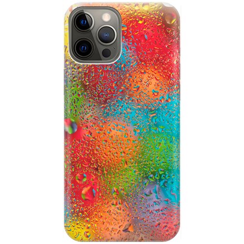 фото Ультратонкий силиконовый чехол-накладка для apple iphone 12 pro max с принтом "капли и разноцветные шары" gosso