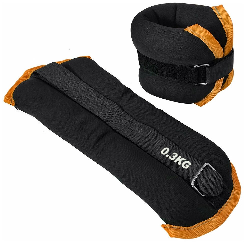 Утяжелители "ALT Sport" (2х0,3кг) (нейлон) в сумке HKAW101-6 (черный с оранжевой окантовкой)