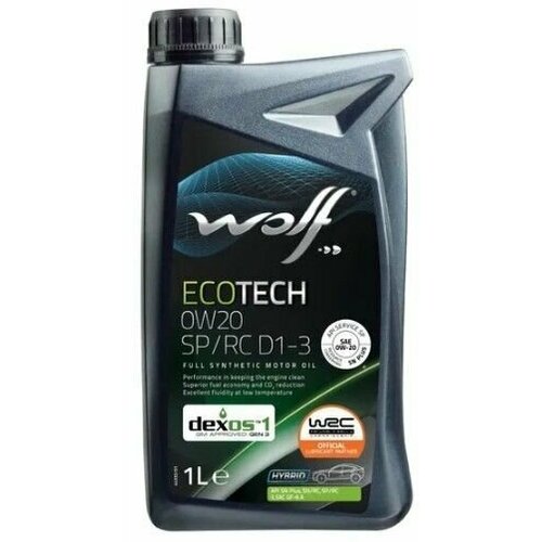 Масло моторное WOLF ECOTECH 0W20 SP/RC D1-3 1L