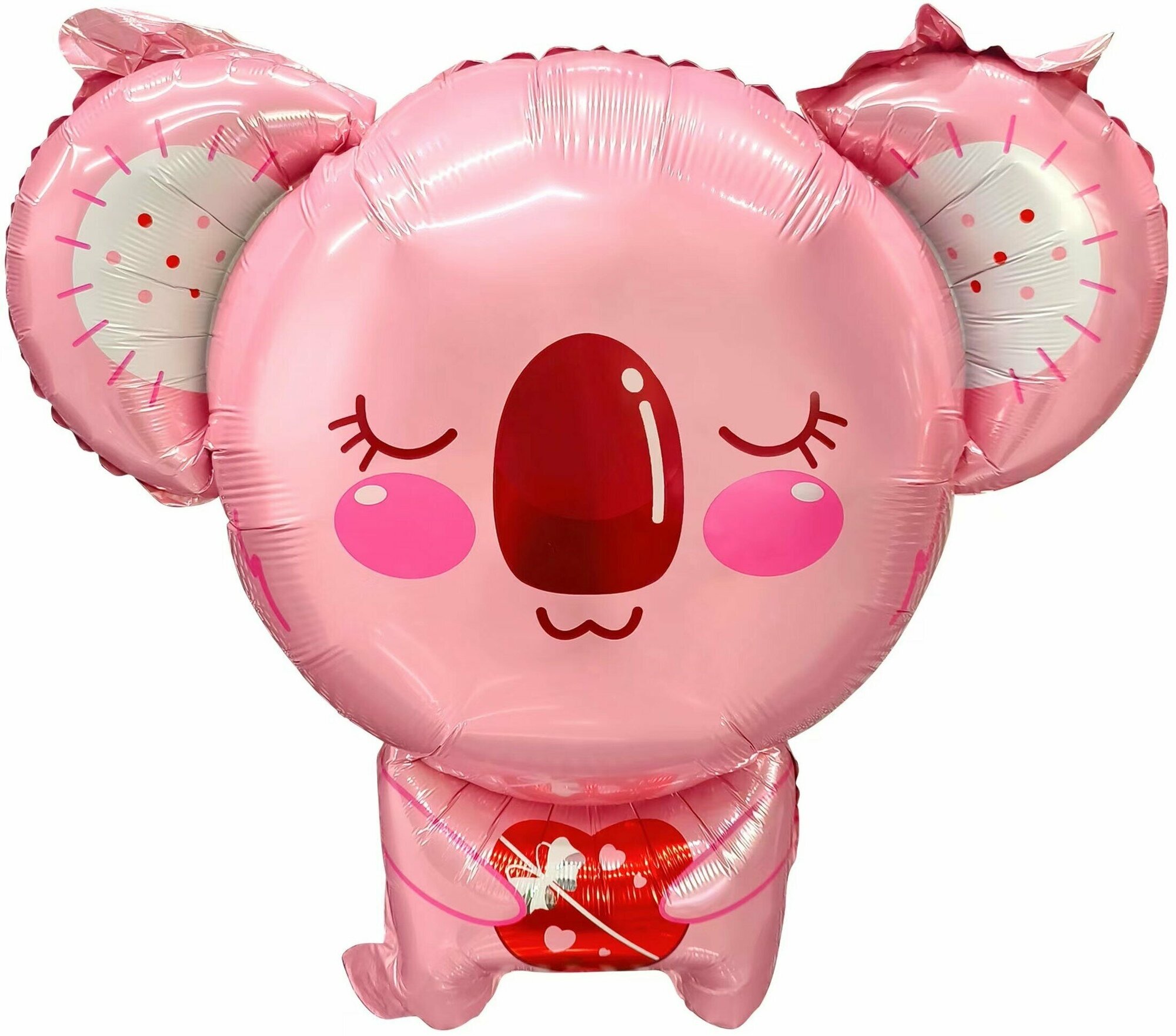 Шар (29'/74 см) Фигура, Коала с сердечком, Розовый, 1 шт.