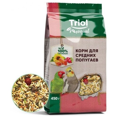 Корм для средних попугаев TRiOL original 450г (2 шт)