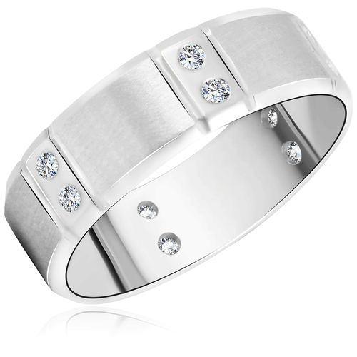 фото Обручальное кольцо из белого золота с бриллиантами 65029618 бронницкий ювелир
