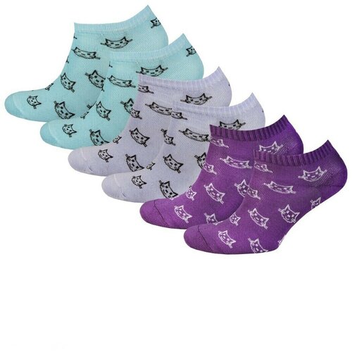 фото Носки status, 6 пар, размер 23-25, фиолетовый, голубой