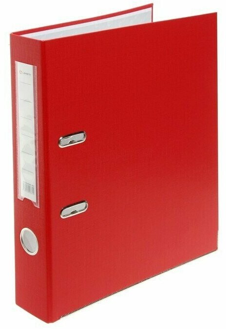 Папка-регистратор PP Lamark, красная, 50 мм, металлическая окантовка, карман, собранная