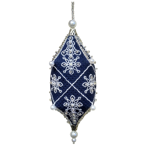 фото Zengana набор для вышивания бисером и нитками серебряная шишка 6 × 12 см (м-102)