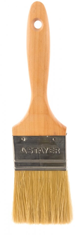 Кисть плоская Stayer UNIVERSAL-LUX натуральная щетина деревянная ручка 63мм 01053-063 - фото №4