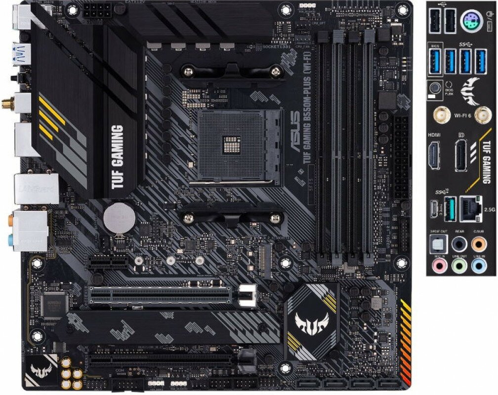 Материнская плата ASUS TUF GAMING B550M-PLUS, SocketAM4, AMD B550, mATX, Ret