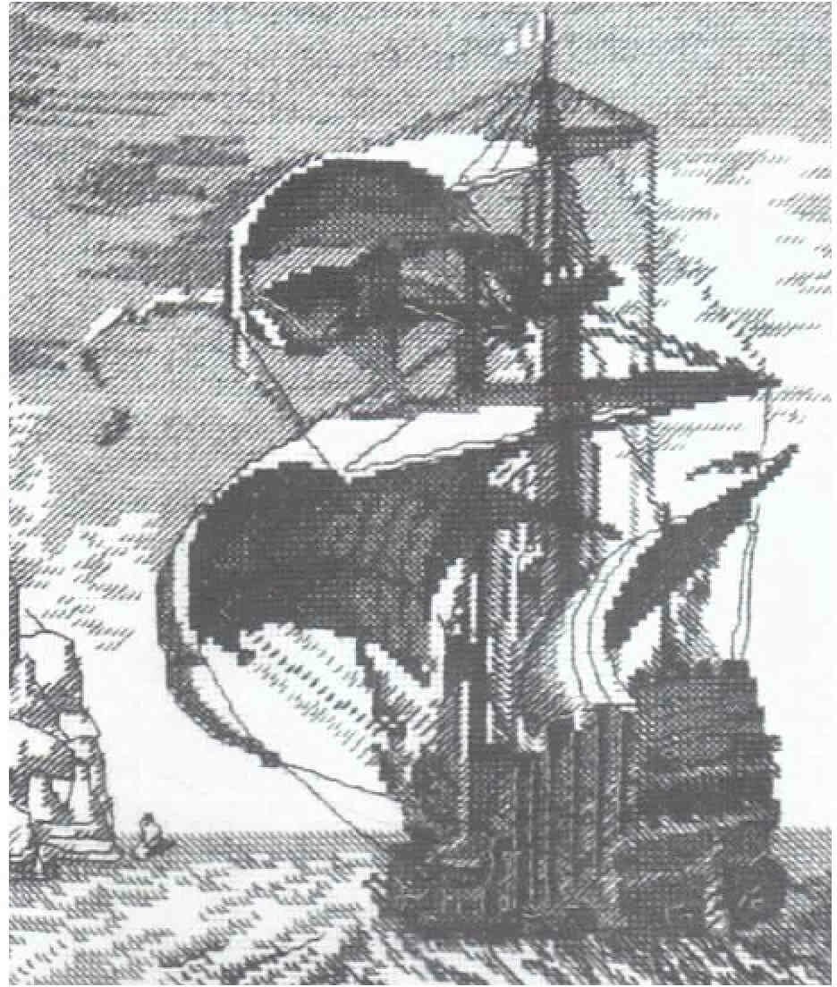 Набор для вышивания крестом Чаривна мить Корабль, 20,5*24,5см - фотография № 1