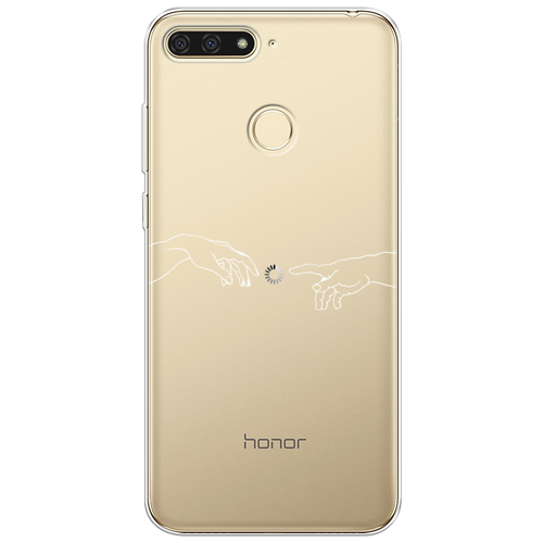 Силиконовый чехол на Honor 7C/7A Pro/Huawei Y6 Prime 2018 / Хонор 7С/7А Про/Хуавей Y6 Prime 2018 Загрузка творения, прозрачный силиконовый чехол на honor 7c хонор 7с космос 18
