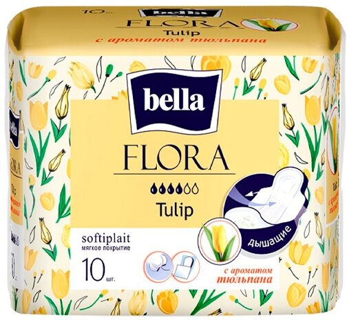 Гигиенические прокладки Bella Flora Tulip 4 капель 10 шт