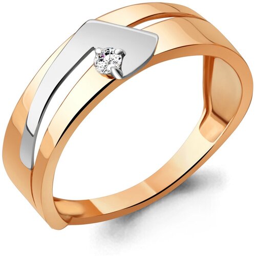 фото Золотое кольцо aquamarine 962839к с бриллиантом diamant-online