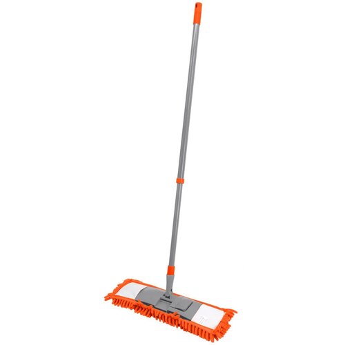 Швабра OfficeClean Professional, телеск. ручка 120см, пласт. флаунд.40см, насадка ворс. микрофибра (карманы)